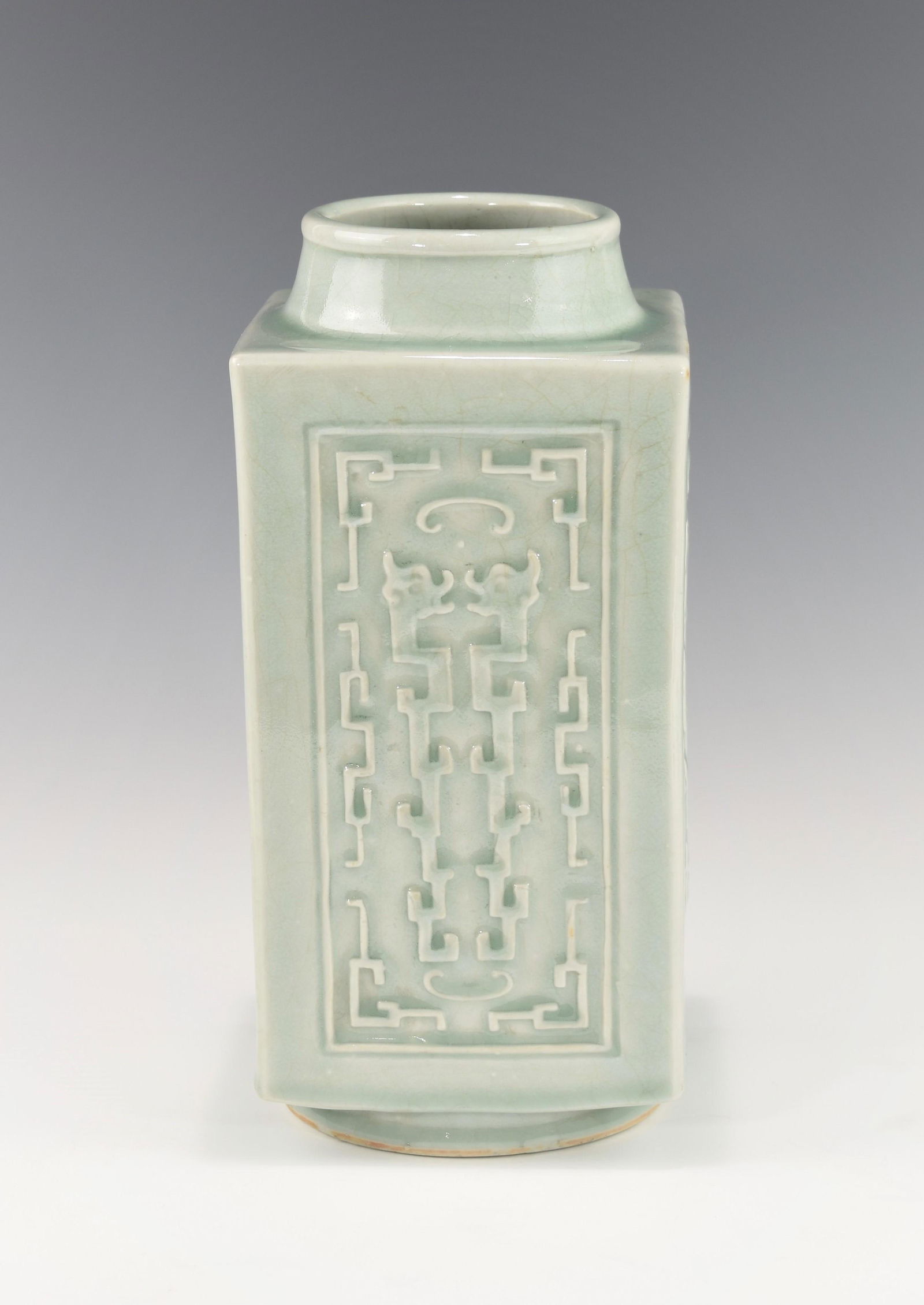 A CHINESE CELADON CONG VASE (1 of 10)