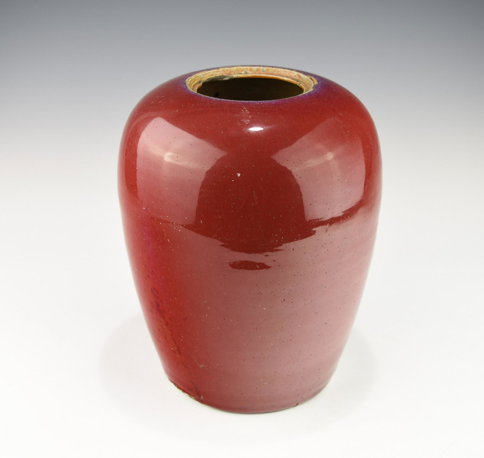 A QING DYNASTY CHINESE RED JUN GLAZED JAR (1 of 4)