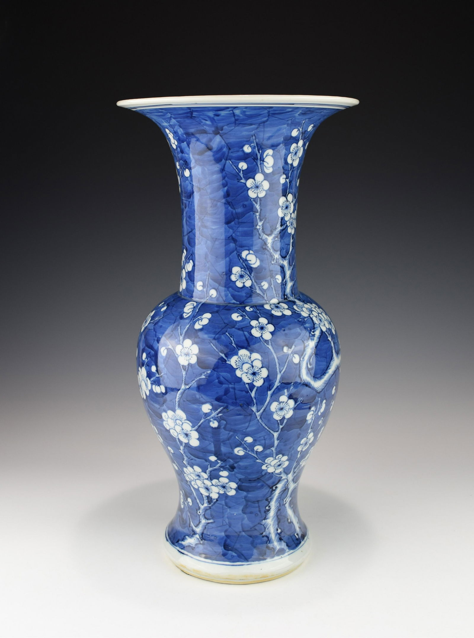 A LARGE 18TH CENTURY CHINESE BLUE AND WHITE YENYEN VASE (1 of 10)
