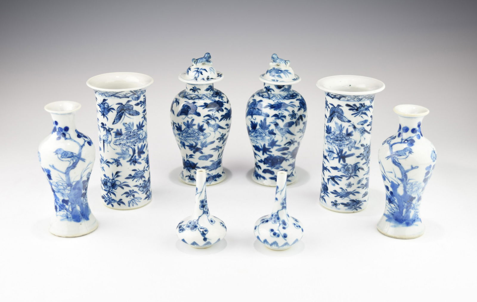 FOUR PAIRS OF QING DYNASTY (1644 - 1949) CHINESE BLUE (1 of 3)