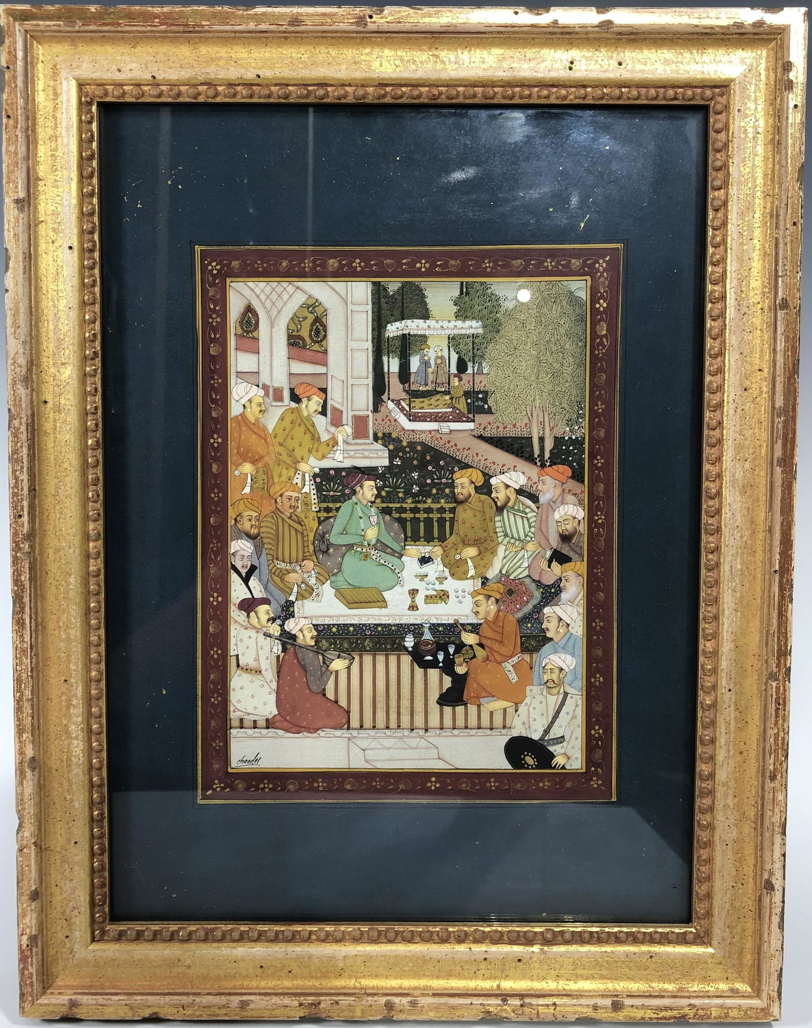 A 19TH CENTURY INDIAN MAHARAJA MUGHAL STYLE PAINTING ON PAPER (1 of 6)