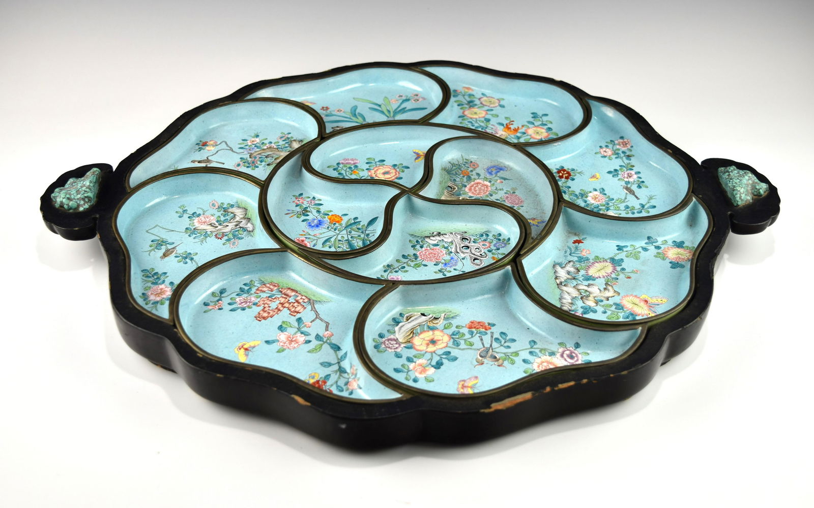 A SET OF LATE QING DYNASTY CANTON ENAMEL CONDIMENT DISHES (1 of 12)