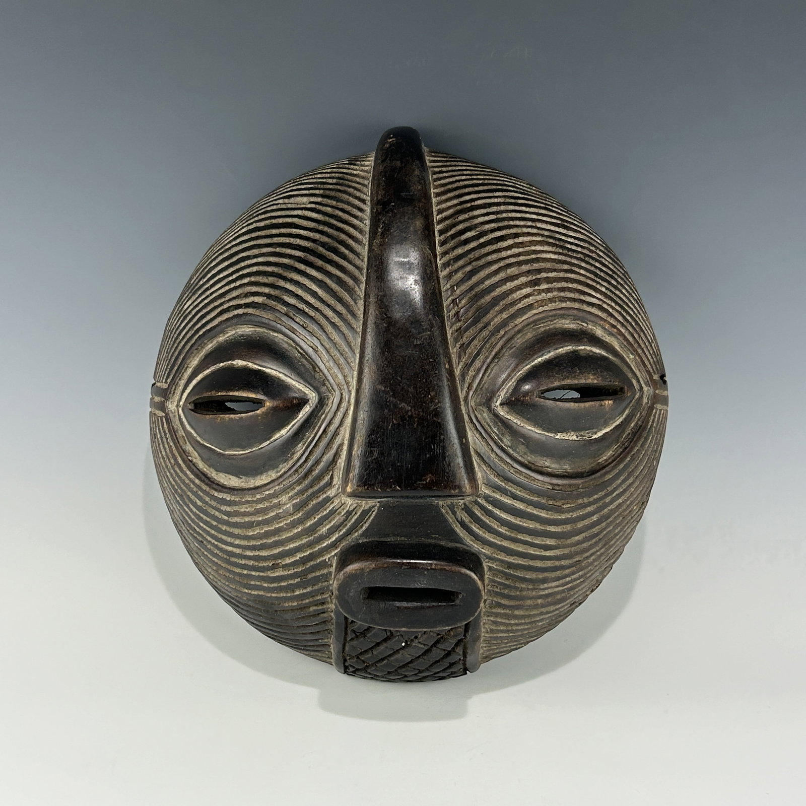 A TRADITIONAL AFRICAN DR CONGO WOODEN KIFWEBE LUBA KAZANZI SOCIETY CEREMONIAL DANCE MASK (1 of 6)