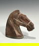 A CHINESE HAN DYNASTY TERRA COTTA HORSE HEAD