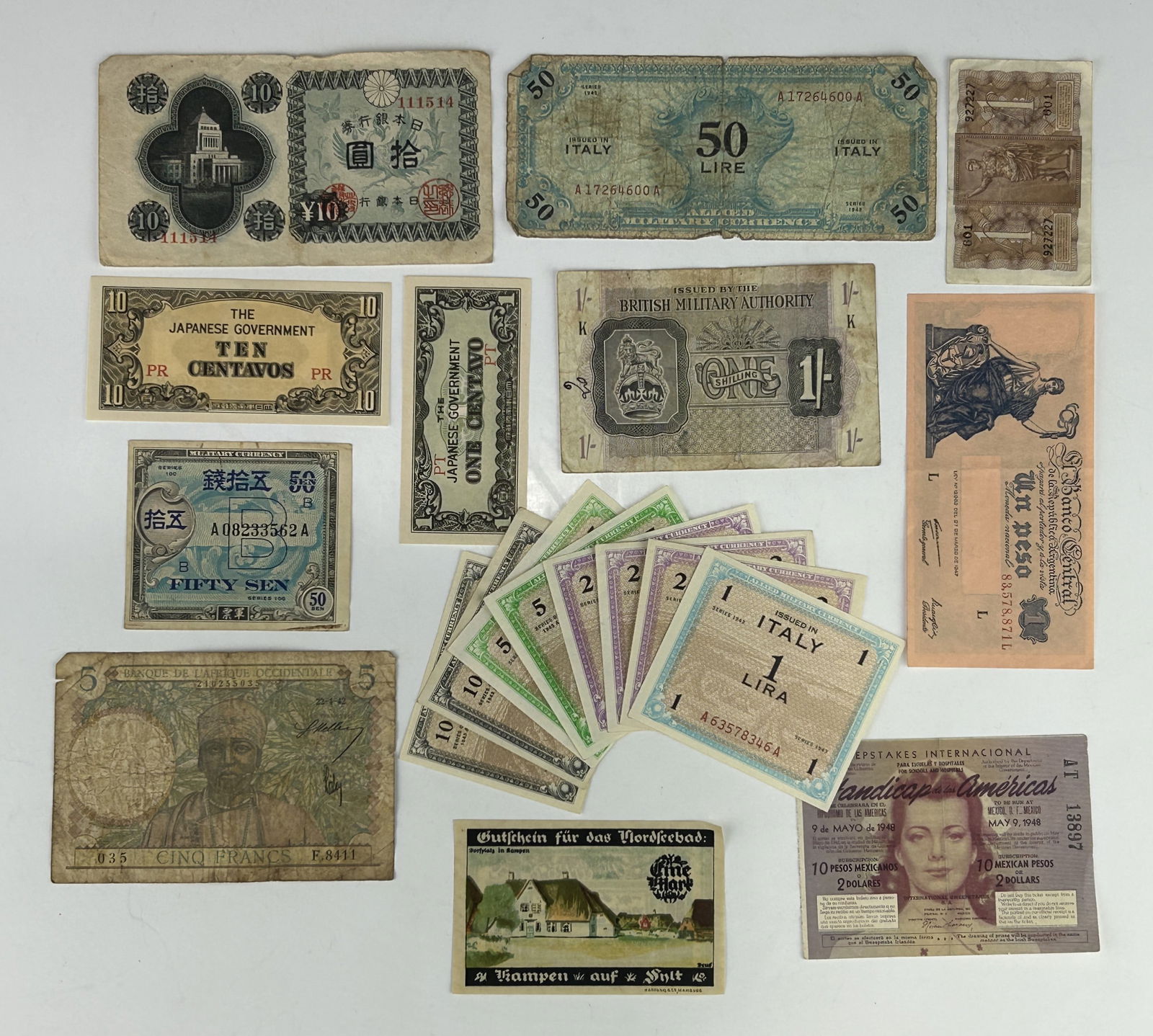 A COLLECTION OF VARIOUS HISTORICAL PAPER CURRENCIES AND OCCUPATION MONEY FROM DIFFERENT COUNTRIES (1 of 4)