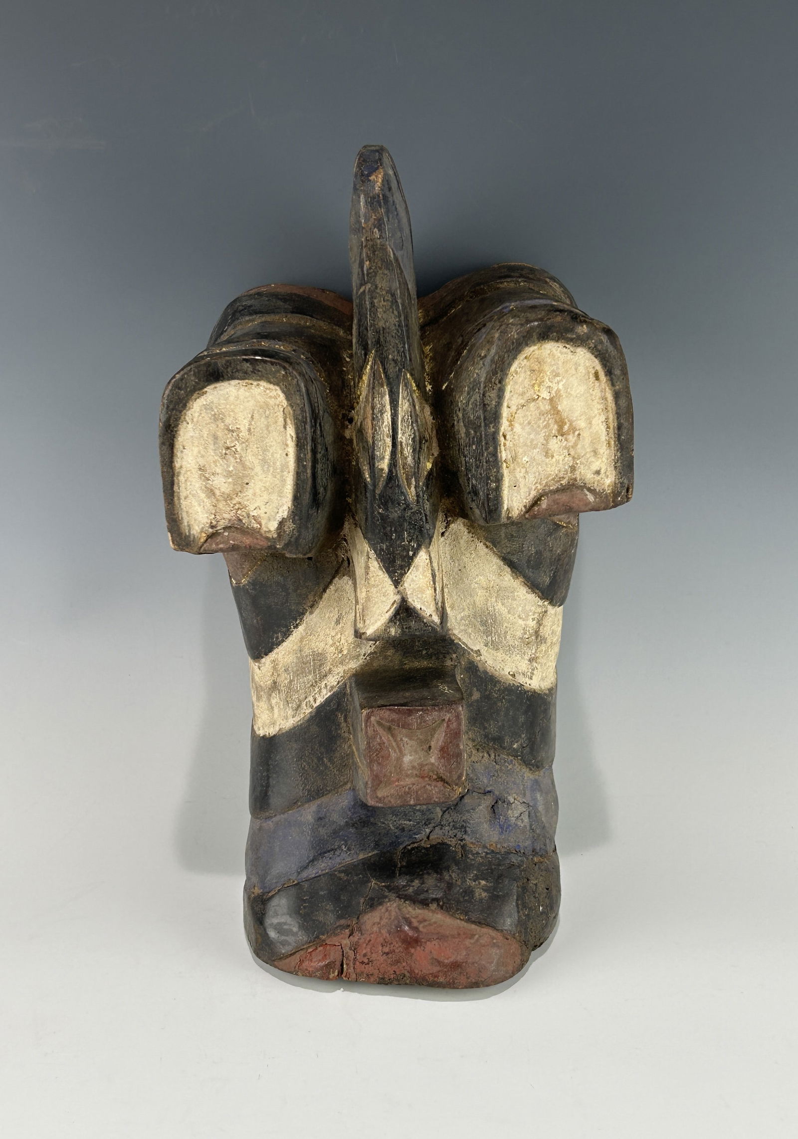 NO RESERVE! AFRICAN DR CONGO SONGYE KIFWEBE WOODEN MALE MASK (1 of 8)