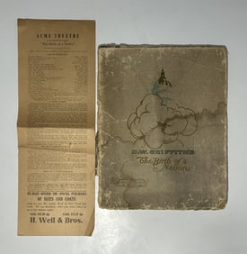 ORIGINAL D.W. GRIFFITH’S THE BIRTH OF A NATION 1915 THEATRE PROGRAM AND PROMOTIONAL FLYER