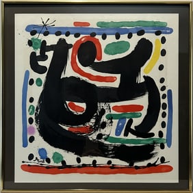 MID-20TH CENTURY SPANISH ORIGINAL MODERN ABSTRACT LITHOGRAPH BY JOAN MIRÓ