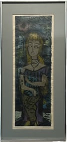 JAN BARTON, “GIRL IN A GARDEN,” 1963, FRAMED ARTIST'S PROOF PRINT