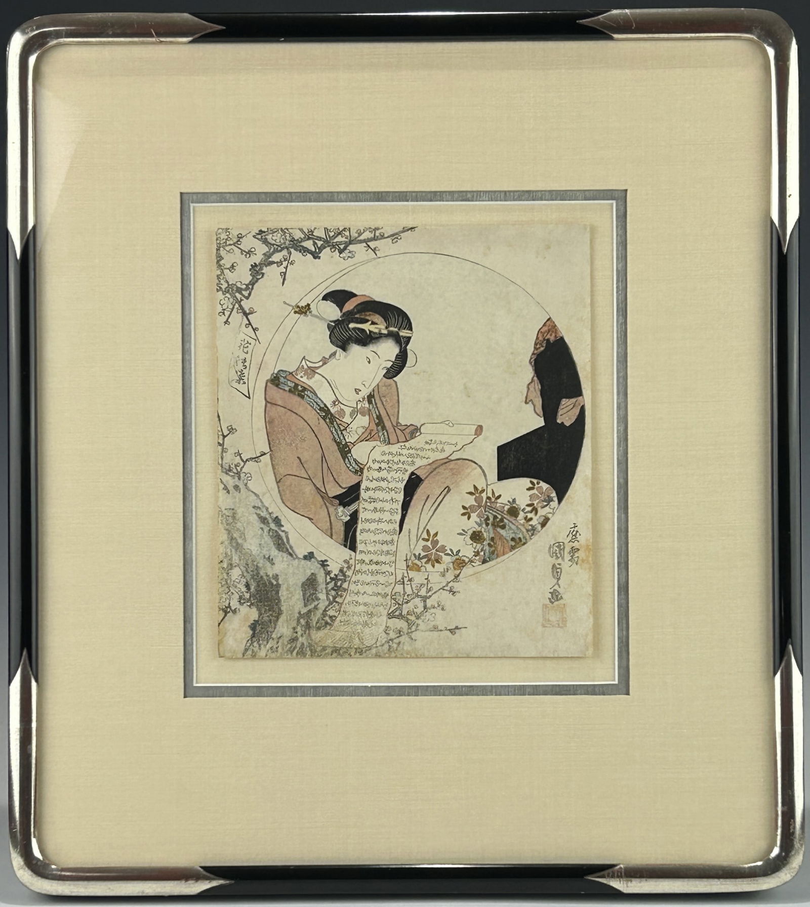 FRAMED ANTIQUE JAPANESE EDO PERIOD WOODBLOCK PRINT BY UTAGAWA KUNISADA (1 of 6)