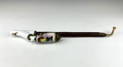 VINTAGE CZECHOSLOVAKIA HAND-PAINTED PORCELAIN BOWL PIPE