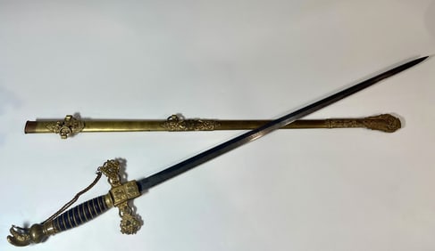 FRATERNAL KNIGHTS TEMPLAR MASONIC CEREMONIAL SWORD WITH SCABBARD