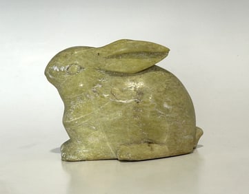ANTIQUE SOAPSTONE RABBIT CARVING