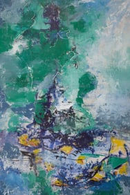 OCTOPUS GARDEN, LARGE ABSTRACT ACRYLIC MIXED MEDIA ON CANVAS BY GERALDINE ABDOO