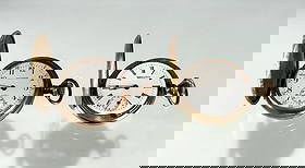 LOT OF TWO ANTIQUE AMERICAN POCKET WATCHES: WALTHAM AND HAMPDEN: Circa 1890 to 1915, including: 1. Waltham – White enamel dial signed Waltham, with Arabic numerals and subsidiary seconds at six o’clock. In probably gold-filled case with ornate floral engraving