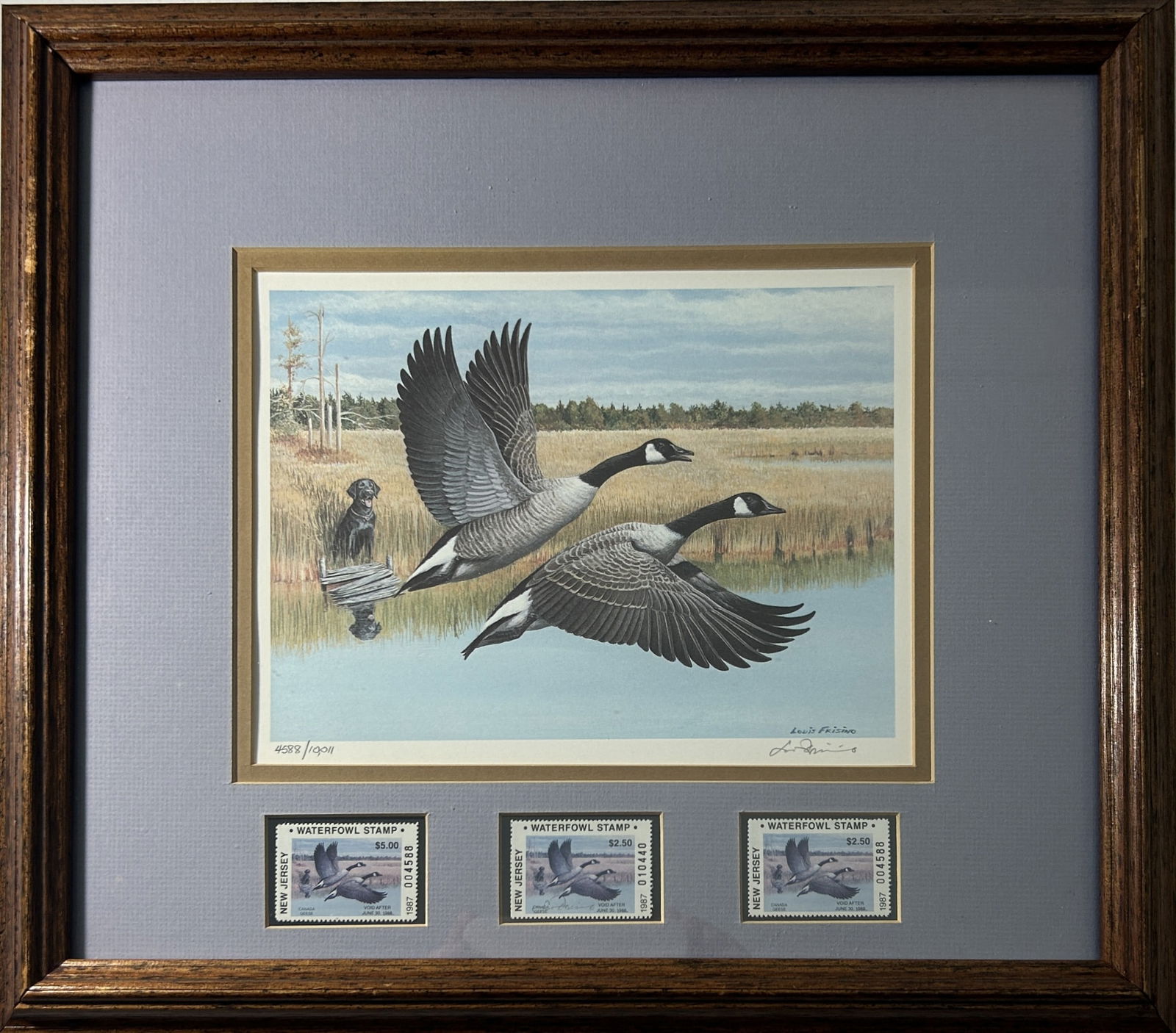 1987 NEW JERSEY WATERFOWL STAMP & PRINT  BY LOUIS FRISINO (1 of 6)