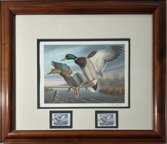 1988 VIRGINIA MIGRATORY WATERFOWL STAMP & PRINT BY RONALD J. LOUQUE