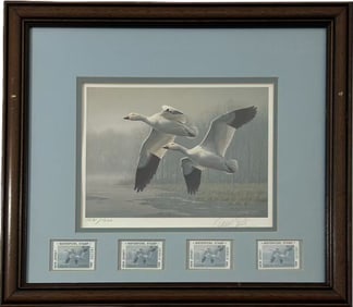 1989 NEW JERSEY WATERFOWL STAMP & PRINT BY DANIEL SMITH