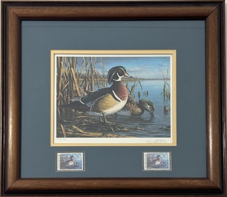 1989 DELAWARE DUCK STAMP & PRINT BY JAMES HAUTMAN