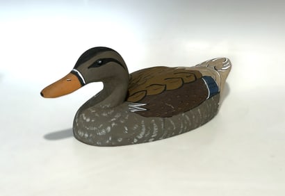 VINTAGE HAND-CARVED AND PAINTED DUCK DECOY