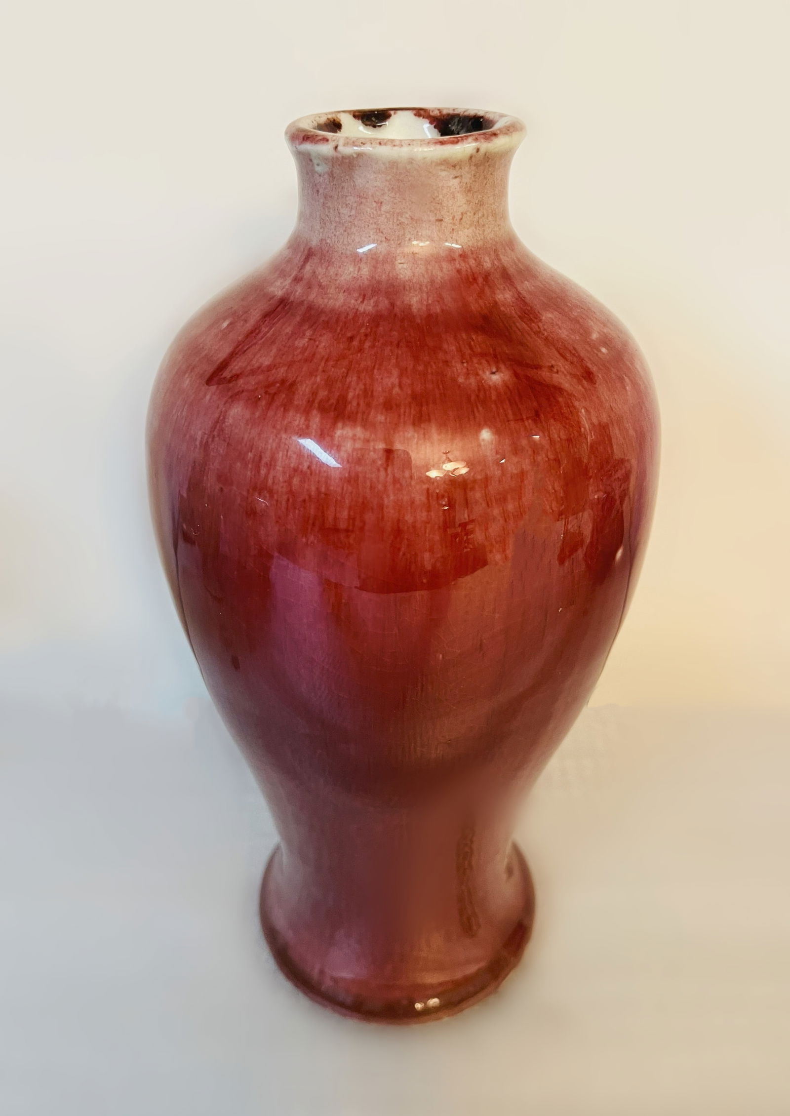 ANTIQUE CHINESE QING DYNASTY COPPER-RED GLAZE MEIPING (1 of 4)