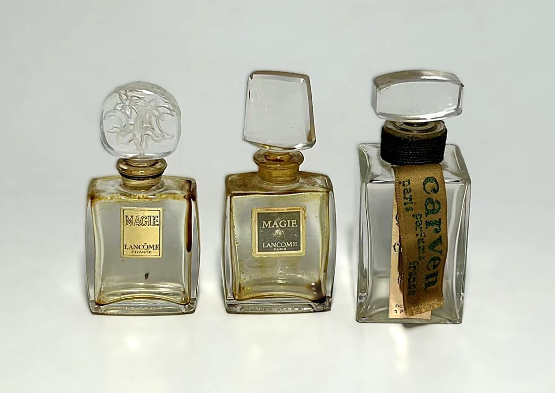 VINTAGE FRENCH PERFUME BOTTLES, LANCÔME “MAGIE?? AND CARVEN “MA GRIFFE (1 of 7)