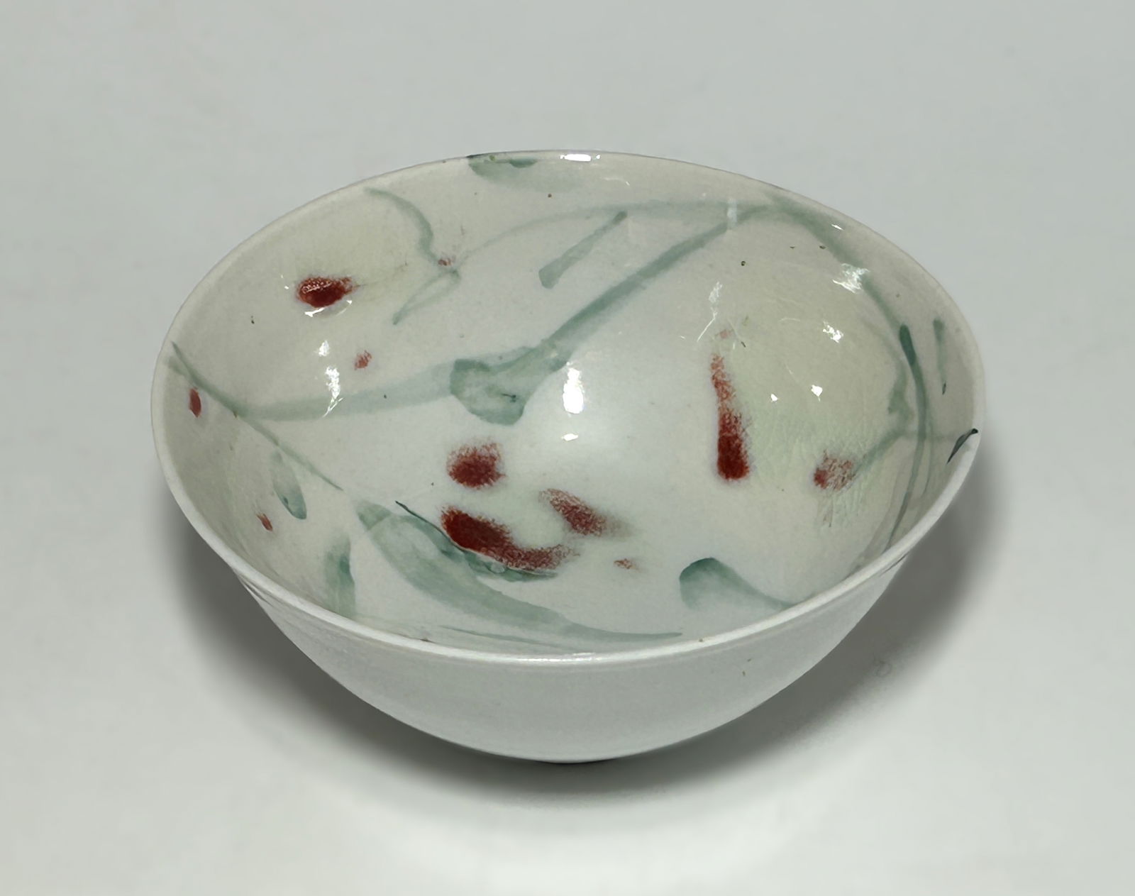 ANTIQUE JAPANESE PORCELAIN BOWL WITH UNDERGLAZE BLUE CHARACTER MARK (1 of 3)