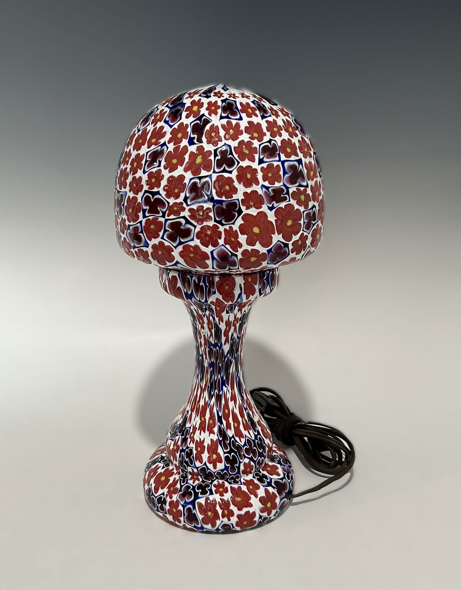 ANTIQUE ITALIAN VENETIAN MURANO MILLEFIORI ART GLASS TABLE LAMP (1 of 6)