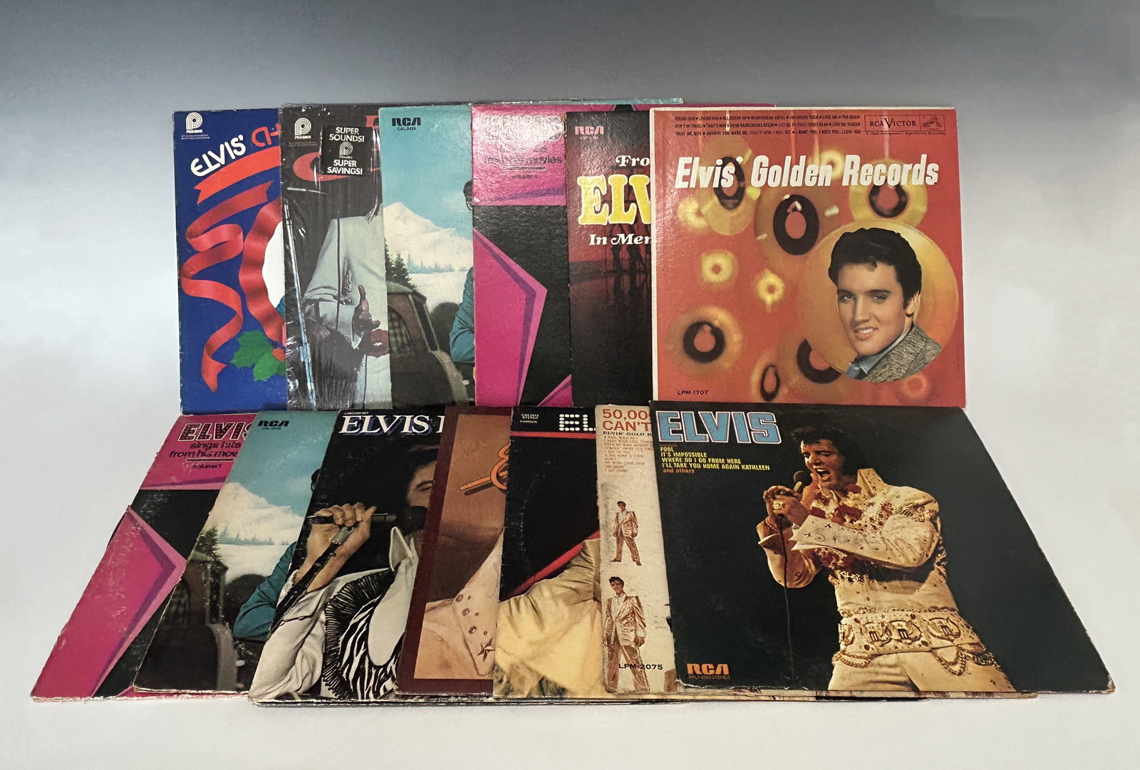 COLLECTION OF THIRTEEN VINTAGE ELVIS PRESLEY RECORD ALBUMS (1 of 6)
