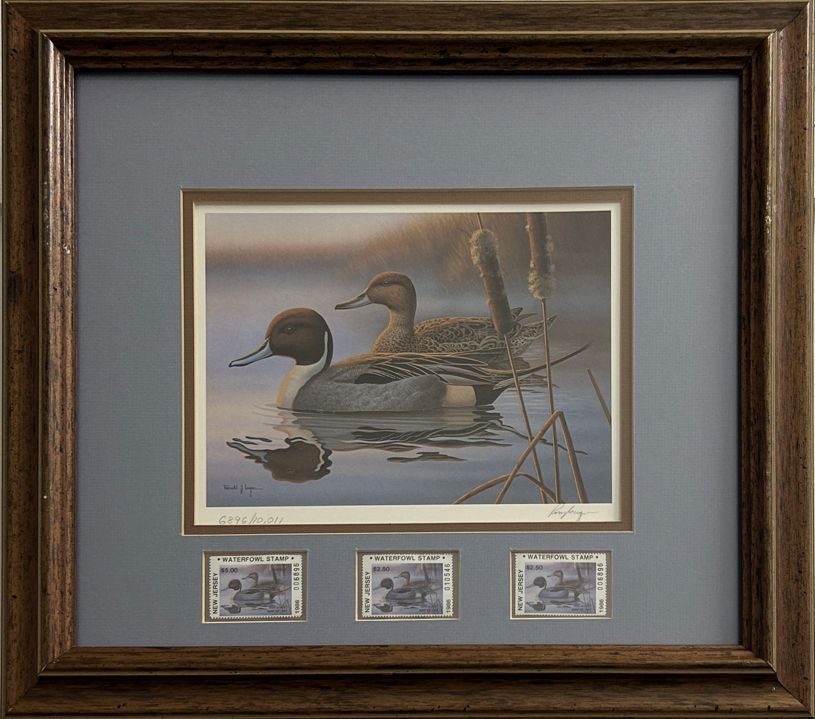 1986 NEW JERSEY WATERFOWL STAMP & PRINT BY RONALD LOUQUE (1 of 6)