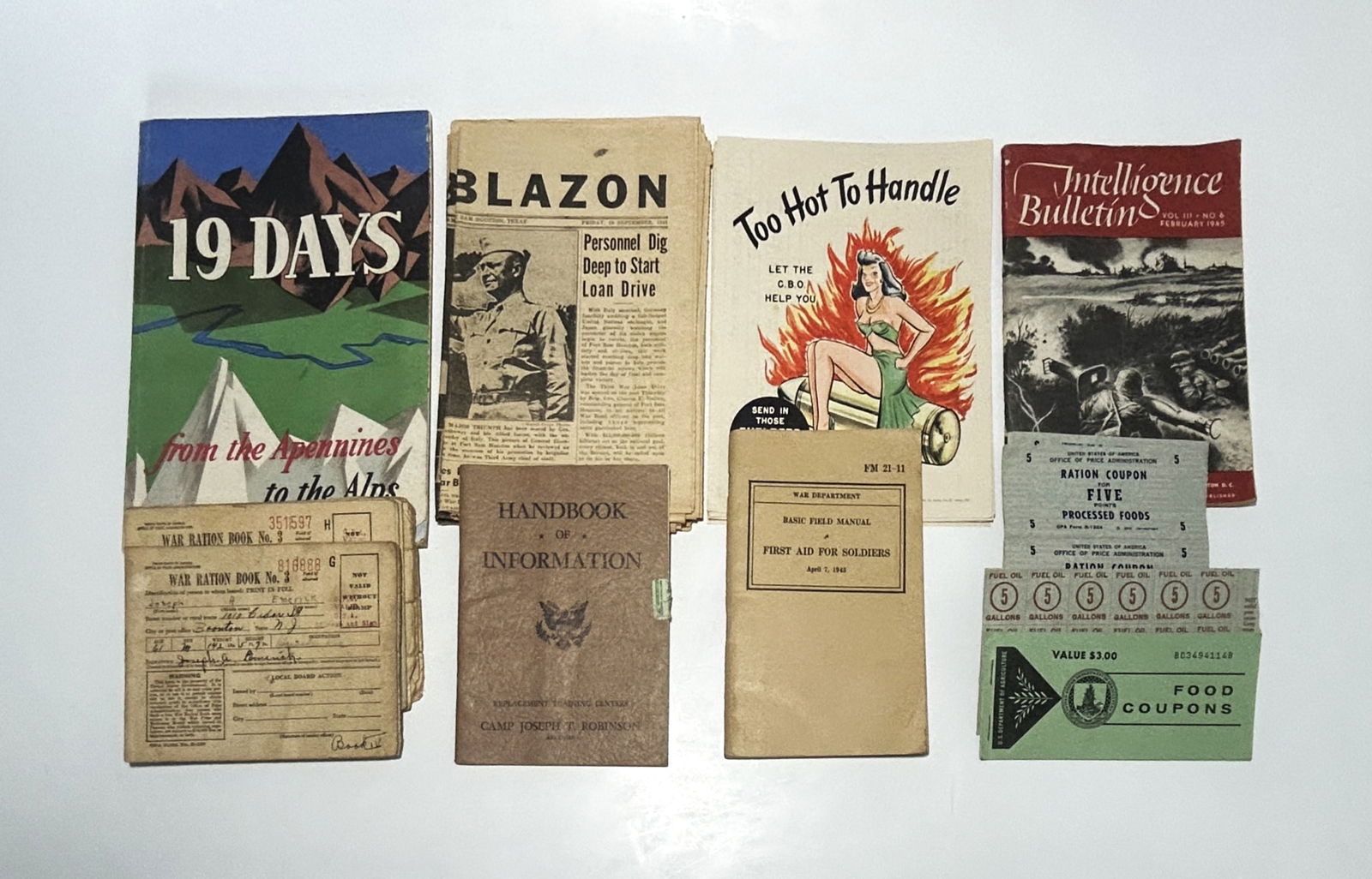 VINTAGE WWII MILITARY EPHEMERA AND HOME FRONT COLLECTOR’S LOT (1 of 6)