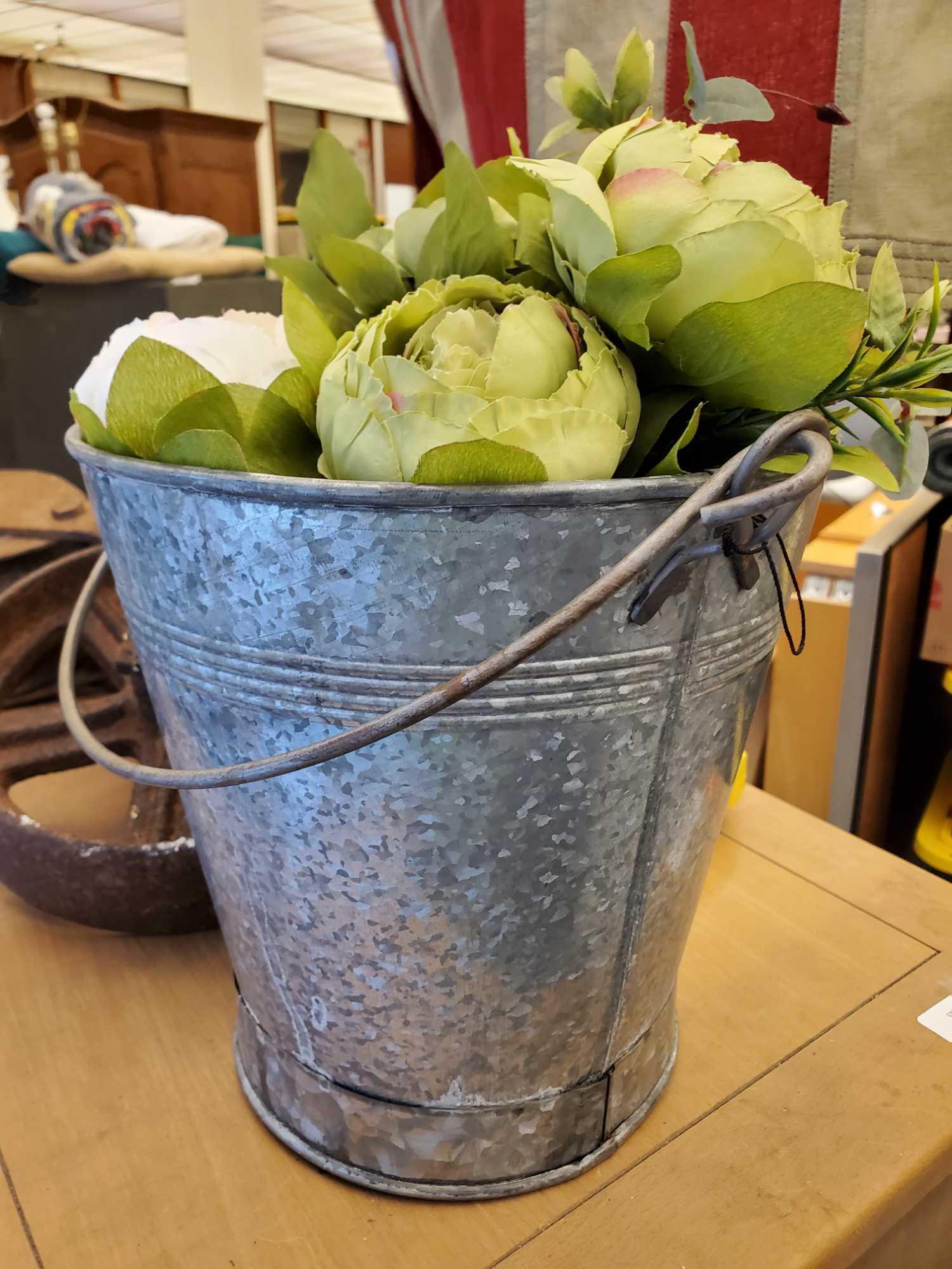 Tin Bucket with Flowers (1 of 4)