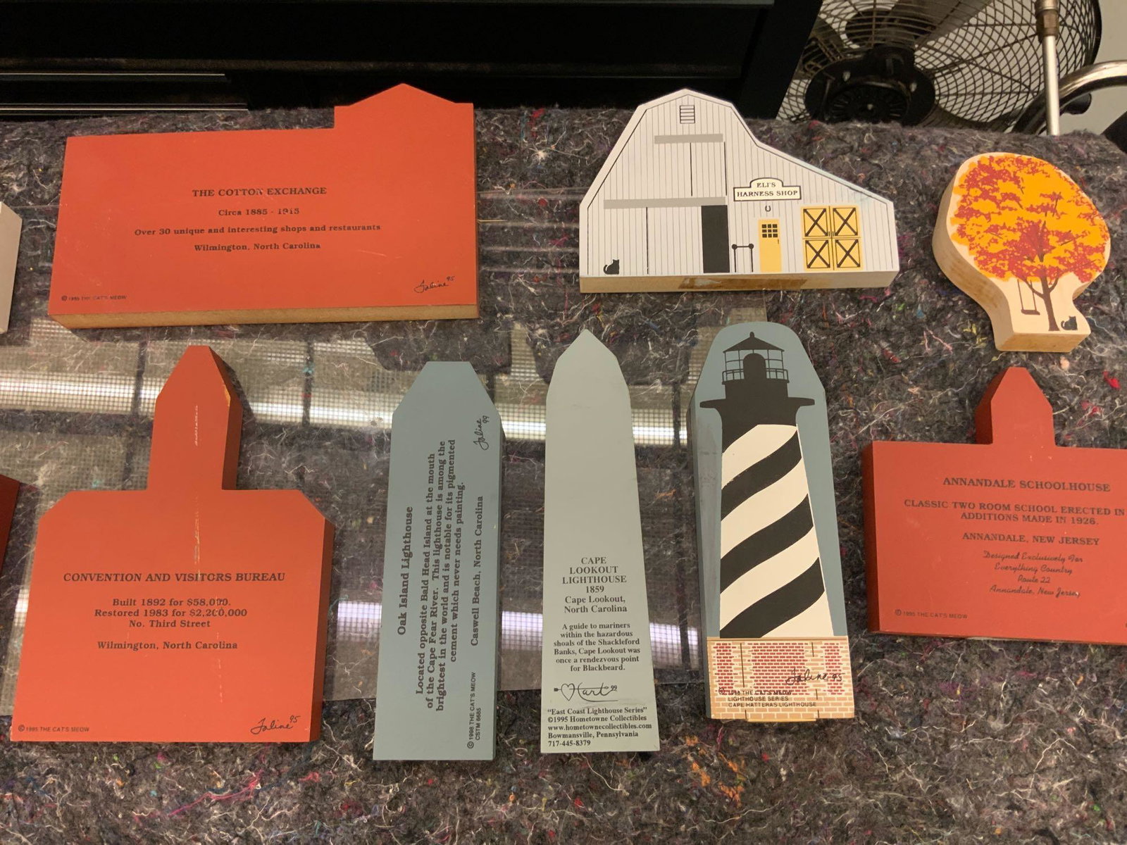 The cats meow block art.: The cats meow block art, of Wilmington North Carolina Annandale New Jersey, North Carolina light houses, the Cotton exchange, convention and visitors Bureau, the Cotton exchange, the Clinton house, an