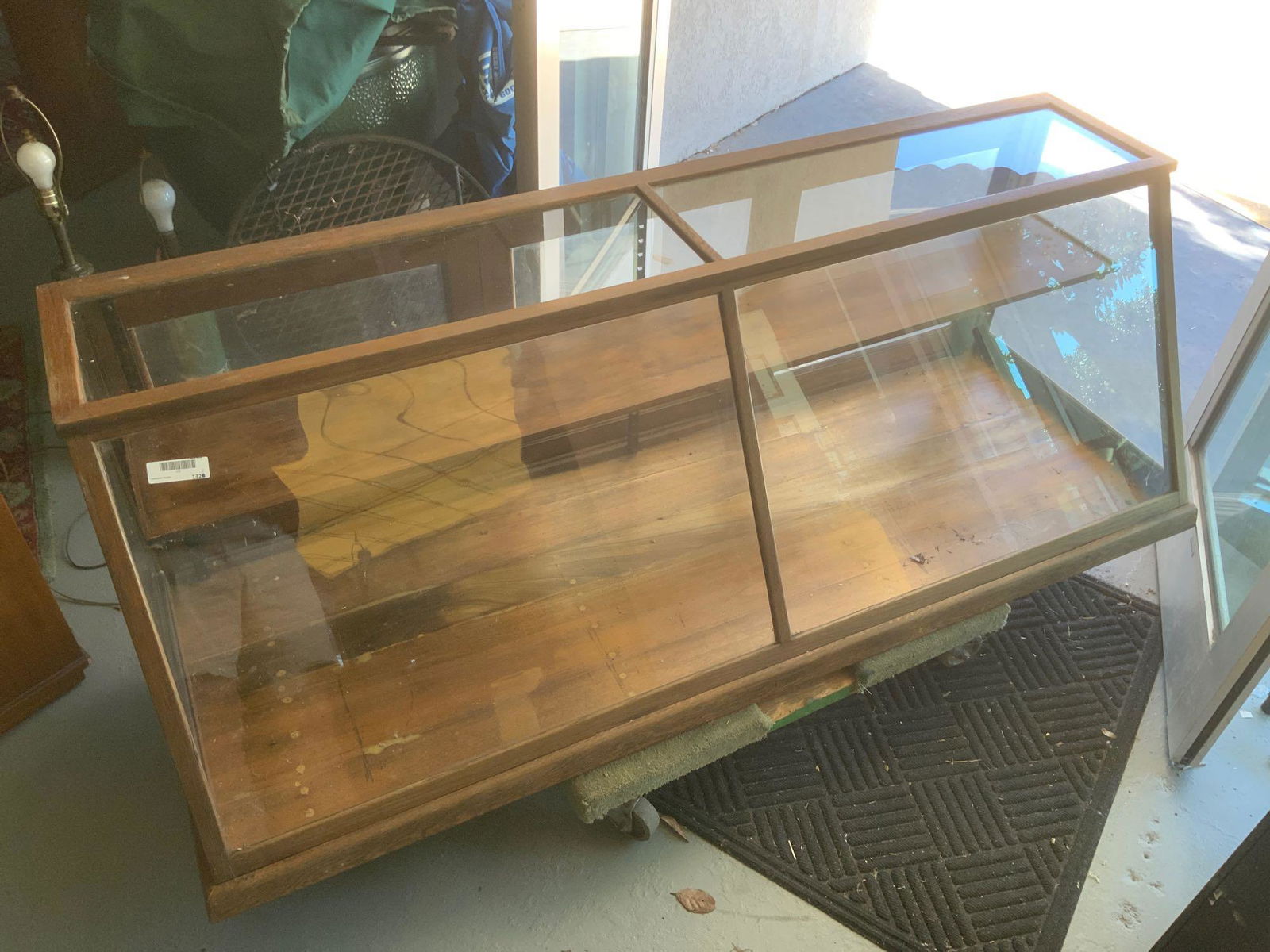 Antique wood glass display (1 of 5)