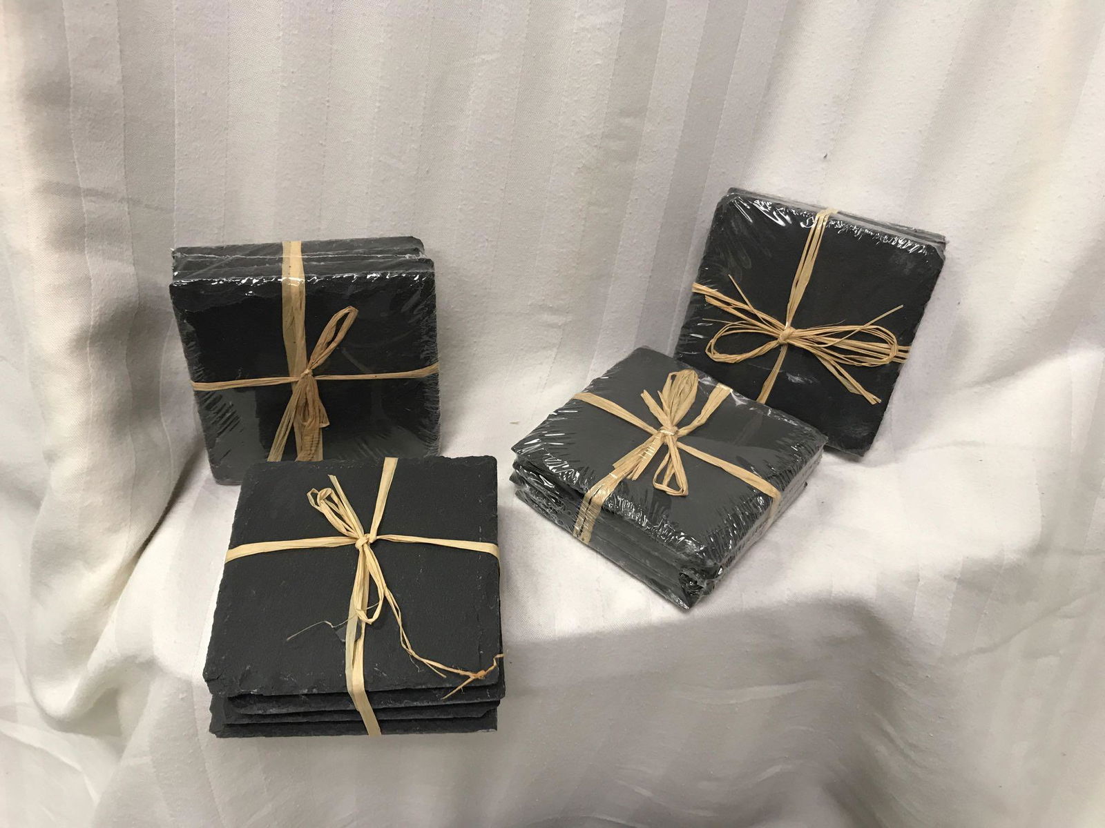 Rough Edge Slate Coasters: 5 packs of dark gray rough edge slate coasters 20 coasters in total