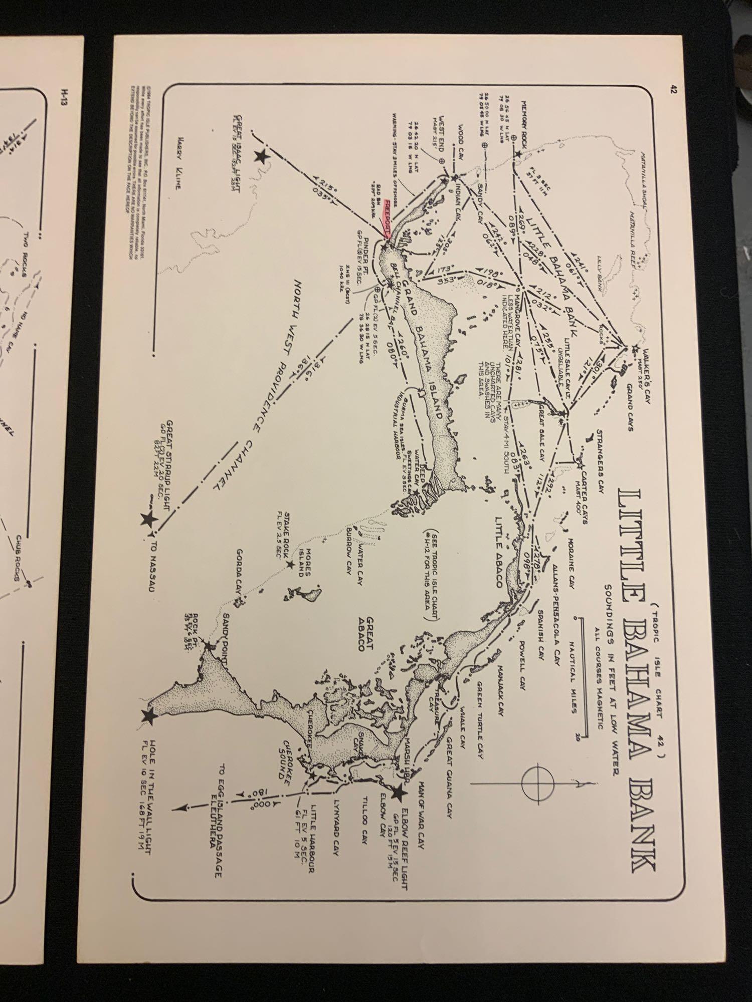 Boating Maps, little Bahama bank, whale cay passage,: Maps from 1981 tropic Isle publishers, Inc By Hairy Klein Little Bahama bank, whale cay passage, the bright of abaco. Size 11 x 17“
