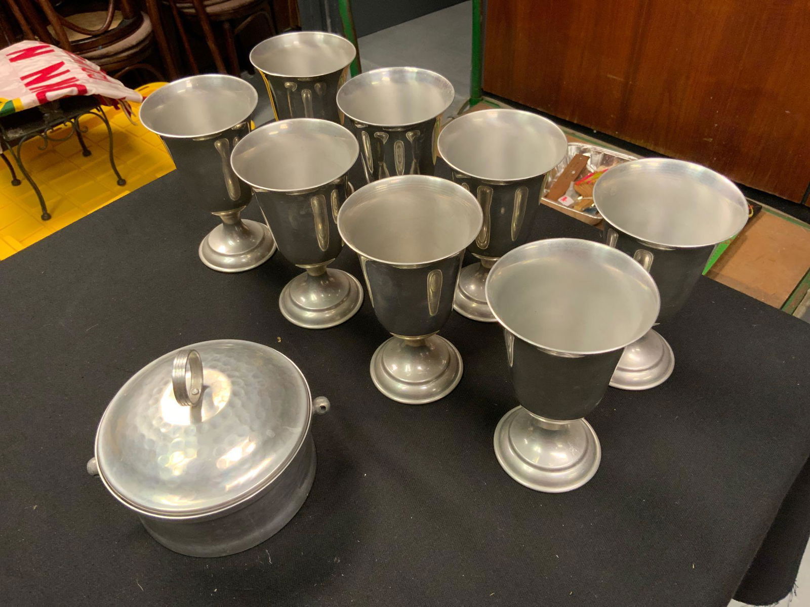 Aluminum goblet in dish set (1 of 3)
