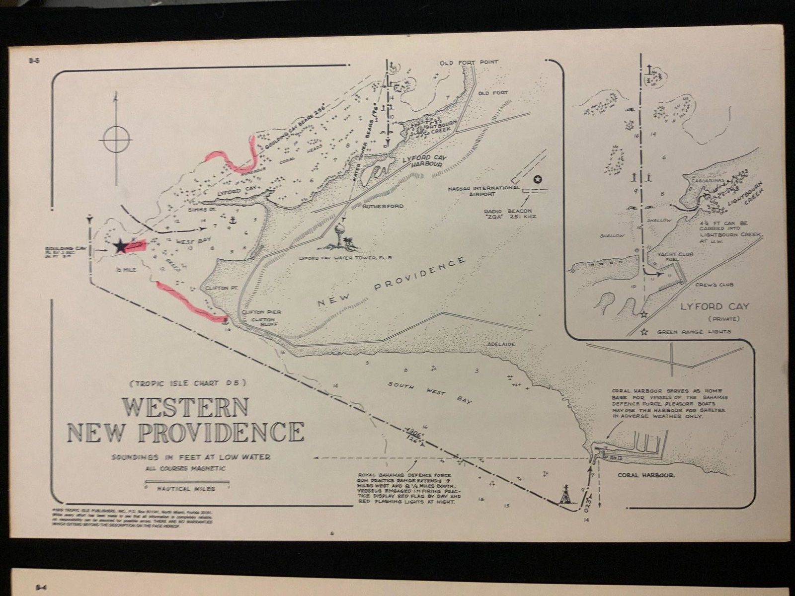 Boating maps, western New Providence, rose island,: Maps from 1981 tropic Isle publishers, Inc By Harry Kline, Western New Providence, rose Island, eastern approaches to Nassau harbour. Size 11“ x 17“