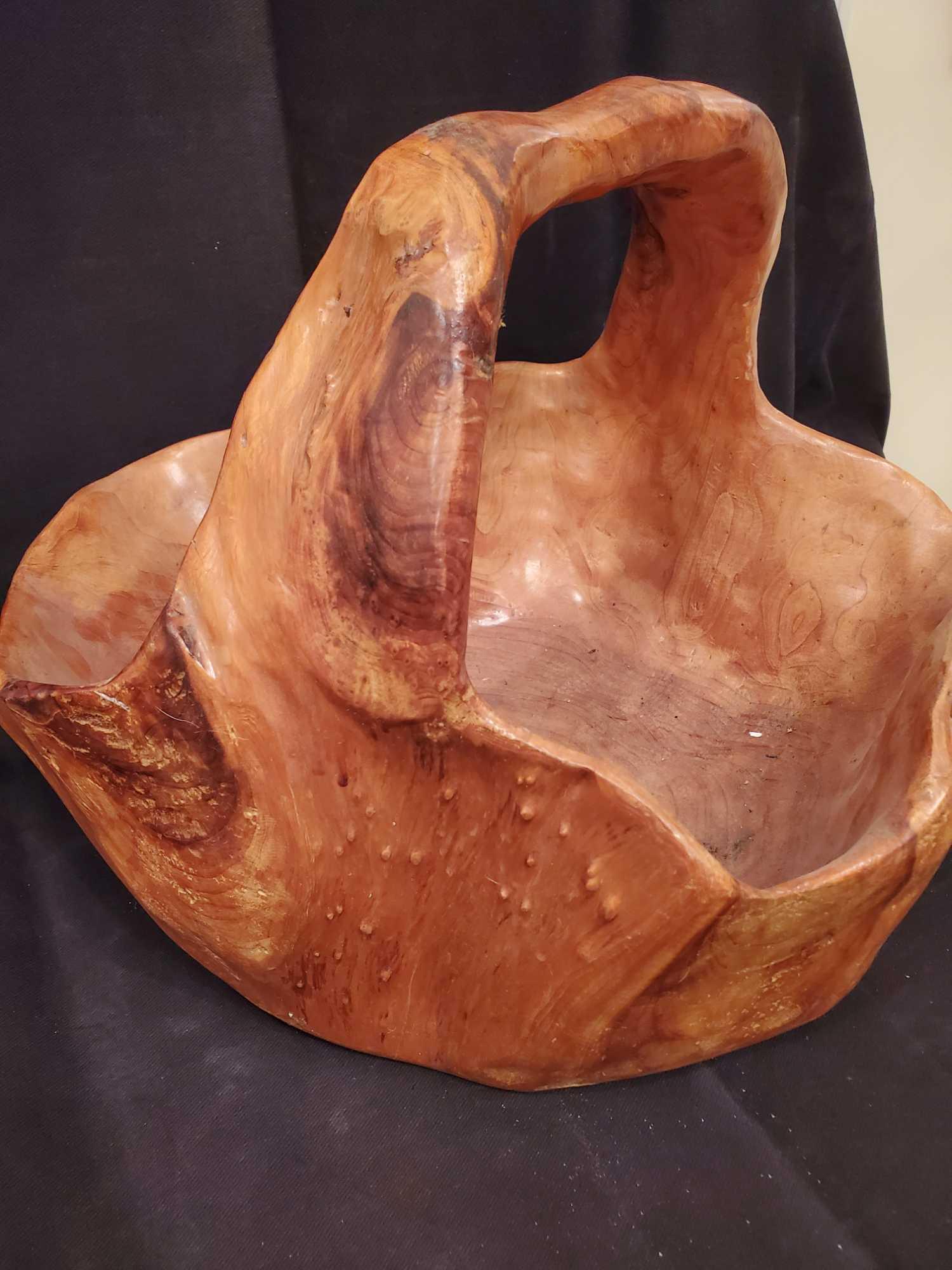 Wood Carved Decorator Bowl (1 of 5)