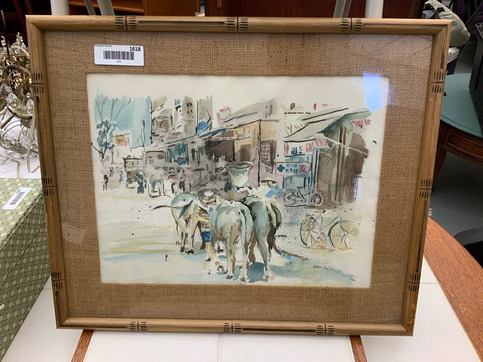 Framed and signed watercolor: Framed and signed watercolor by Gregory Fross, information on the back of the picture original... Approximate size 22 inches wide by 18 1/2 inches tall