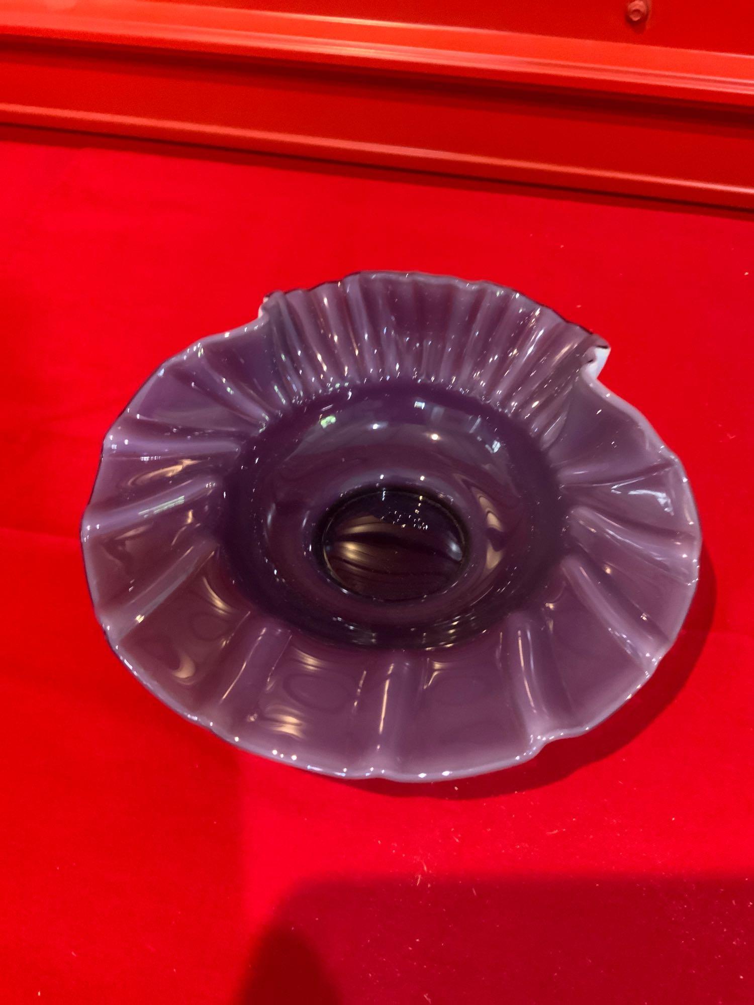 Fenton Purple opalescent shell bowl (1 of 5)