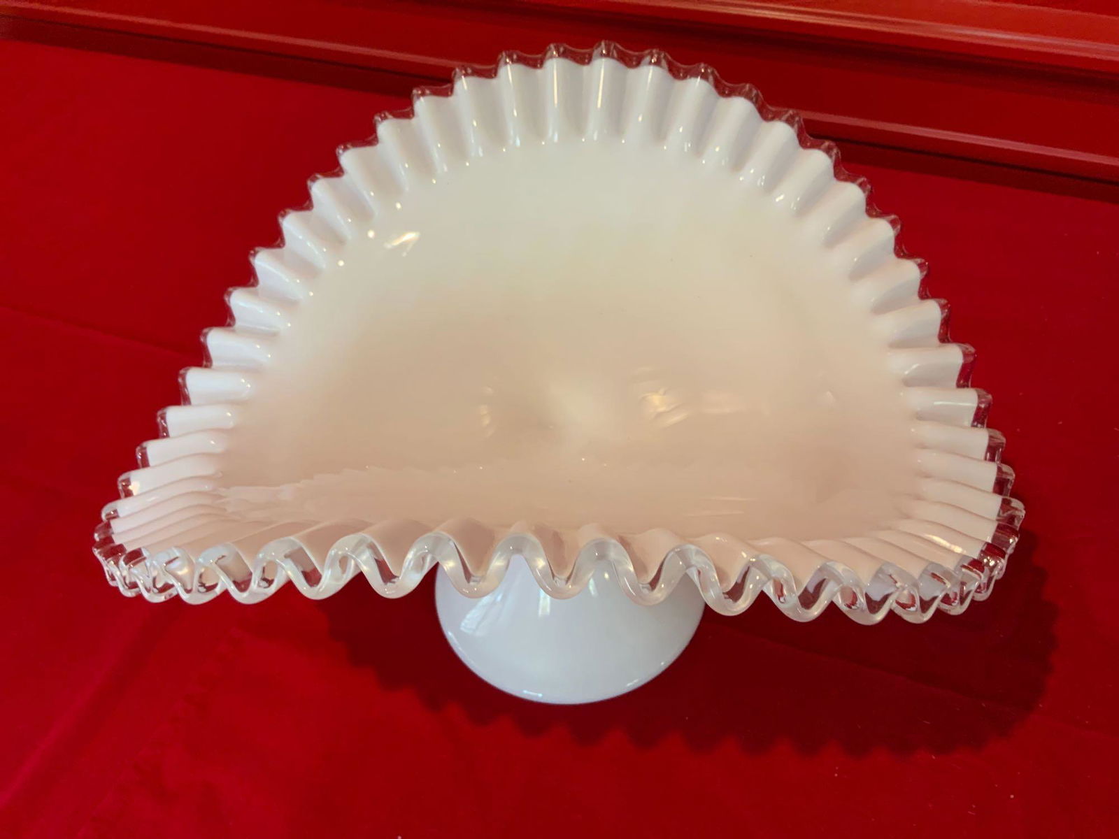 Fenton, silver crest tall footed Banana fruit stand (1 of 4)