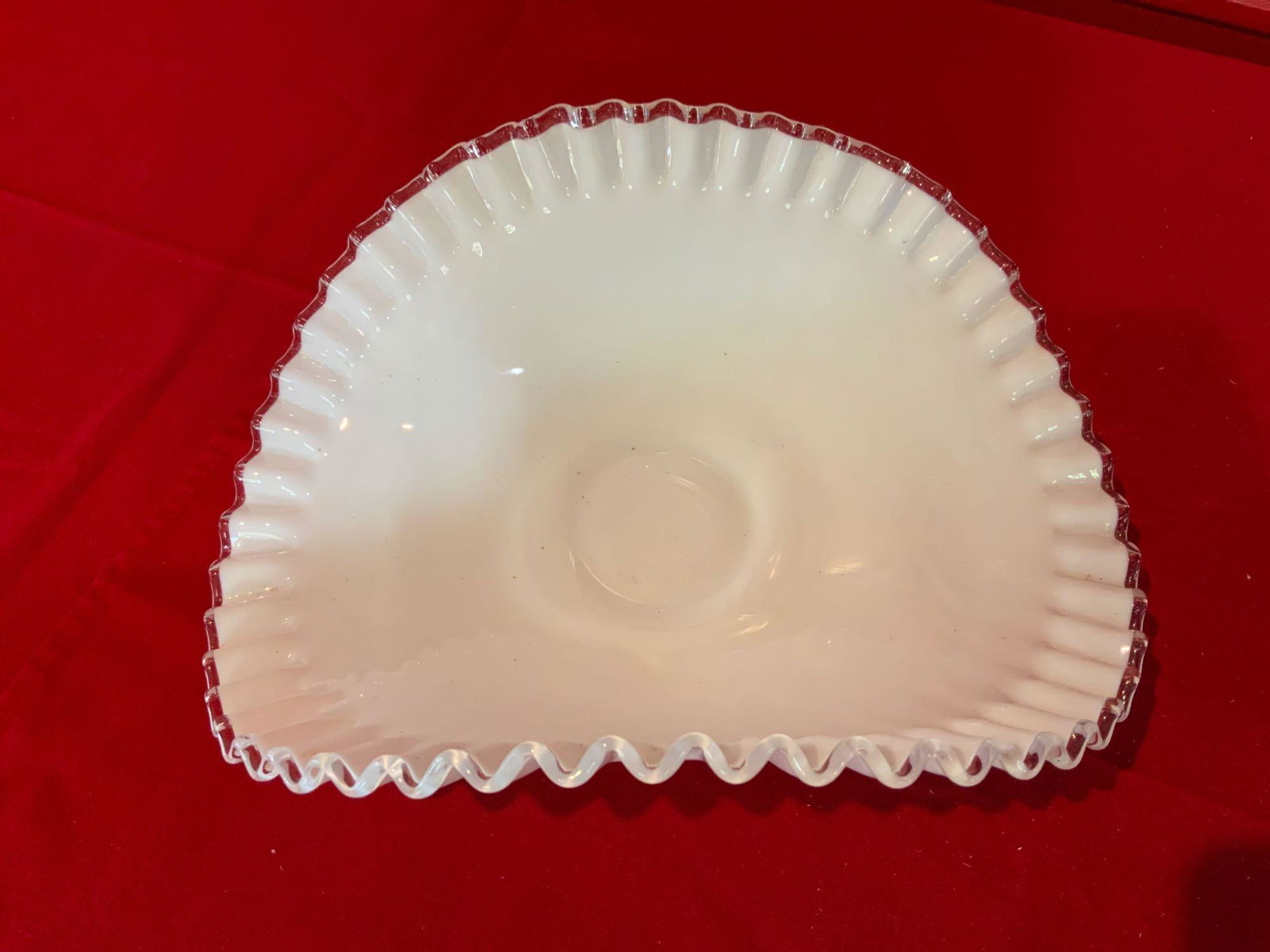 Fenton, silver crest fluted low stand banana fruit bowl (1 of 4)