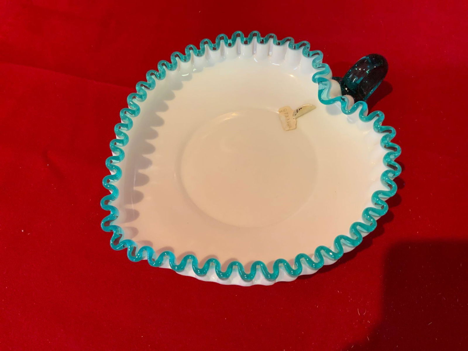 Fenton, aqua crest relish dish (1 of 4)