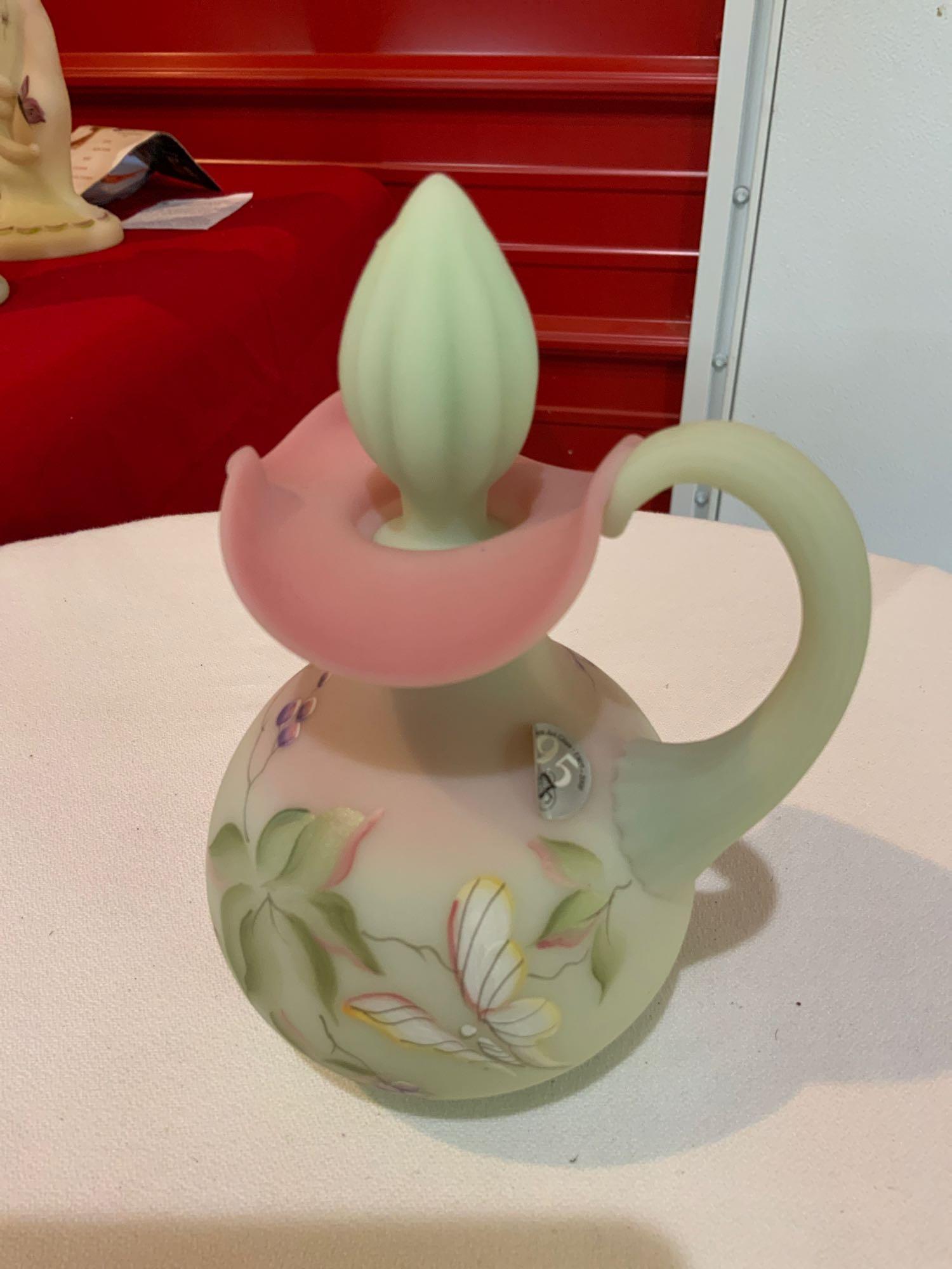 Fenton, 95th anniversary Lotis mist Burmese cruet 1069 (1 of 4)