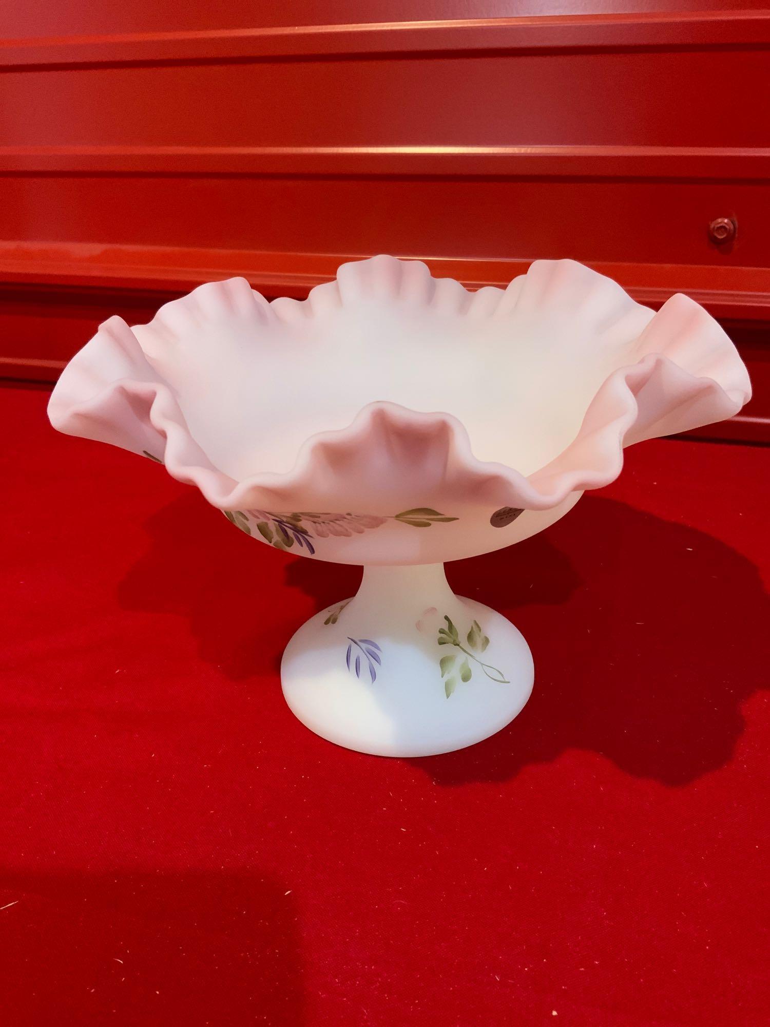 Fenton, Opal satin compote. (1 of 5)