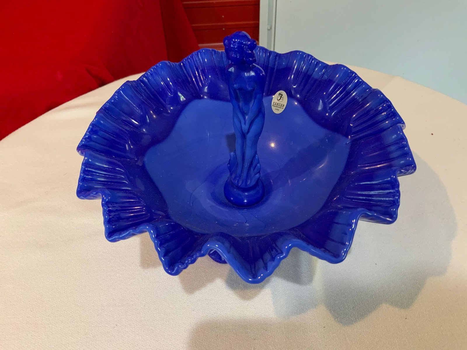 Fenton, Perry winkle. Loose leg September morn nude: Fenton, Perry winkle. Loose leg September morn nude nymph Bowl set, six and three-quarter high by eight and three-quarter wide