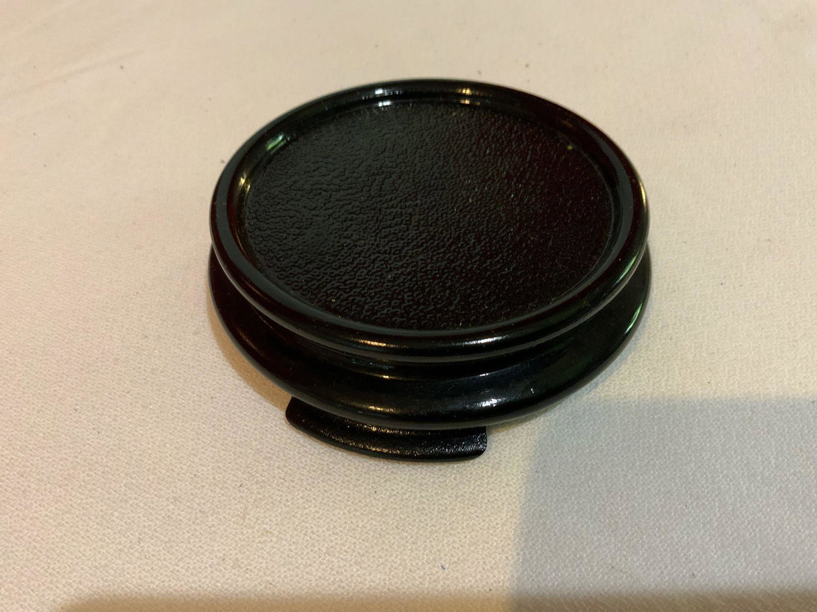 Fenton, Black opal stand: Fenton, Black opal stand, In great condition no chips or cracks 1 1/4 inches tall by 4 inches round