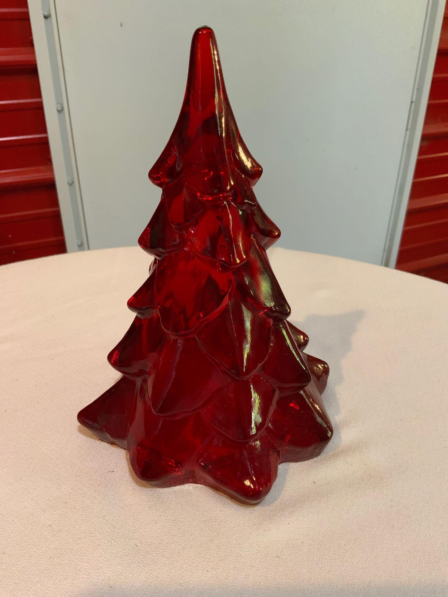 Fenton ruby red Christmas tree (1 of 2)