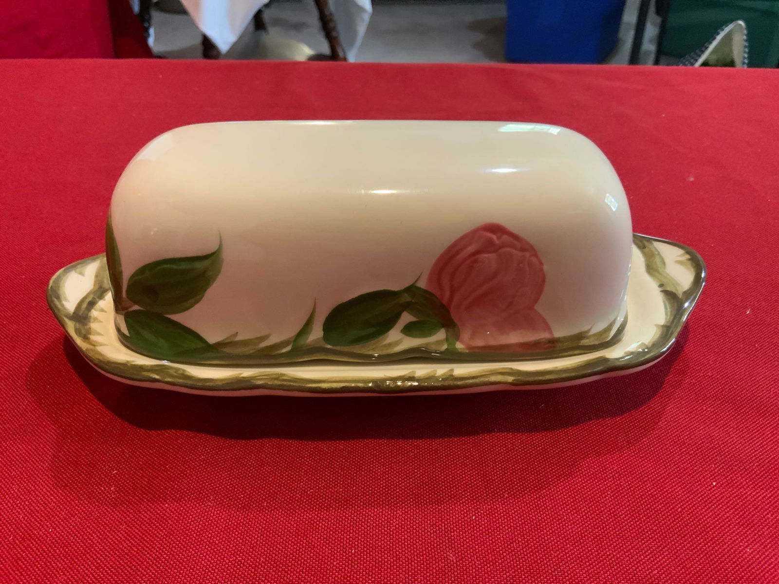 Desert rose Franciscan butter dish #14 (1 of 4)